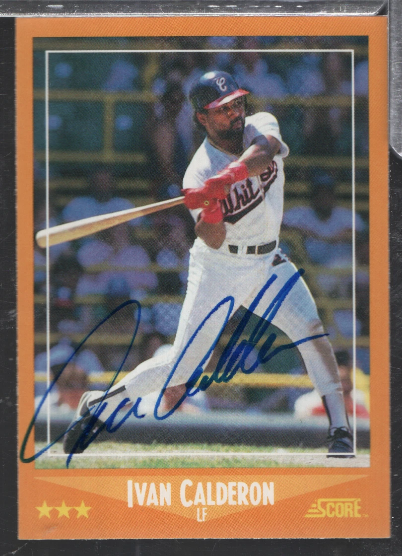 Ivan Calderon White Sox Autographed 1988 Score #607 w/COA 010424NPCD159