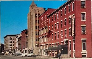 Rutland Vermont Merchants Row Cardwell Hotel Postcard c1950 - Picture 1 of 7