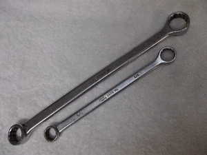 Vintage P&C Tools USA LUNGA chiave a scatola 2520 9/16 x 5/8 & 2528 3/4 x 7/8 - Foto 1 di 9