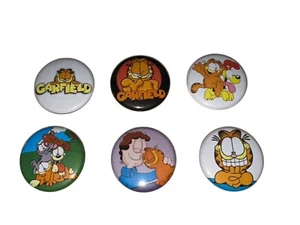 1" SET OF 6 GARFIELD ODIE BADGE BUTTONS PINBACK SET [P684] - Picture 1 of 2