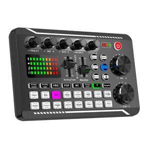 Live Sound Card Stereo Audio Mixer w/16 Sounding Effects for Live Streaming/Game