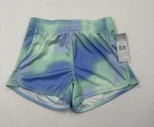 Adidas Youth Girls Shorts Size Xl 16 Green Blue AH4405 Athletic Casual Play - Picture 1 of 6