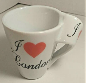 I Love Heart London Small Unique 2.5" Tall Teacup Coffee Cup Mug Shot Glass - Picture 1 of 8