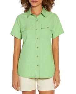 NEW Eddie Bauer Shirt Womens Green Adventurer Button Up Dry Size Medium - Picture 1 of 9