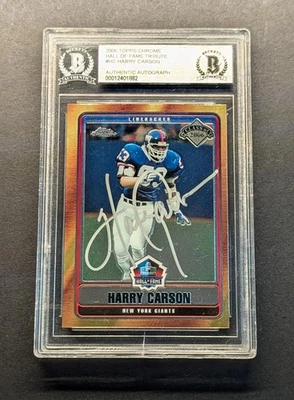 HARRY CARSON Auto 2006 Topps Chrome HOF Tribute SP - Image 1 of 4