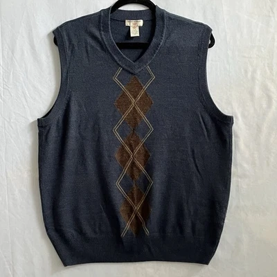 Chaleco Suéter Dockers Para Hombre Azul Marino Suave Acrílico Estampado Argyle Talla Grande Foto 1 de 4