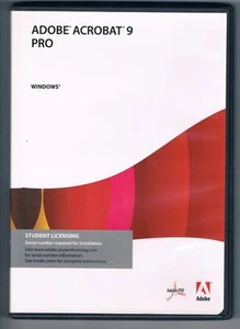 Adobe Acrobat 9 Pro Professional for Windows w/ Serial Number and case - Afbeelding 1 van 2