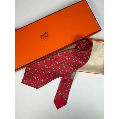 Corbata polo hombre Hermes elefante y caballo REF: 5416 OA | Sin caja Foto 1 de 2