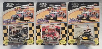 Lote de 3 tarjetas comerciales y soporte sellados de colección NOS 1993 World Of Outlaws Sprint Car Foto 1 de 4