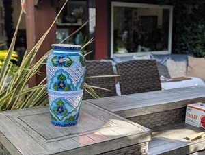 Vaso Talavera in ceramica è squisita ceramica messicana fatta a mano | vaso decorativo - Foto 1 di 9
