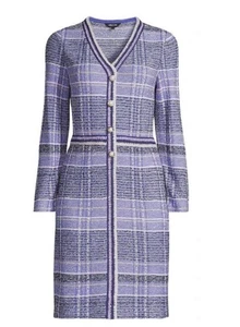Misook Kleid Gr. Large gestreift blau lila Strick Viskose Mischung - Bild 1 von 10
