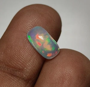 Welo Ethiopian Opal Cushion Shape Cabochon Multi Flashy Fire Loose stone 6x10MM - Picture 1 of 24