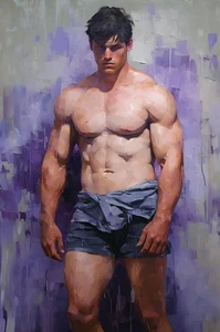 FRAMED CANVAS PRINT STUNNING FRAMED ART PRINT HOMO EROTIC PICTURE GAY LGBTQ+ - Picture 1 of 9
