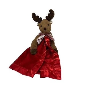 Bearington Baby reindeer baby lovey satin plush Christmas security blanket - Picture 1 of 6