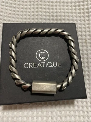 New Men’s Creatique Stainless Steel Bracelet W Magnetic Clasp - Image 1 of 4