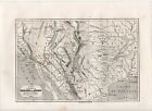 Carta geografica antica STATI UNITI e MESSICO United States Mexico 1861 Old map