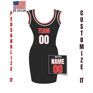 Custom Name Number Jersey Dress for Adults | Women’s Basketball Jersey Dress | L - Picture 1 of 112