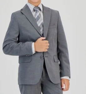 Kenneth Cole Reaction Big Boys Gray Slim Fit Stretch Blazer Suit Jacket Size 14R - Picture 1 of 3