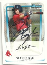 Sean Coyle  Boston Red Sox   Personally Autographed Card