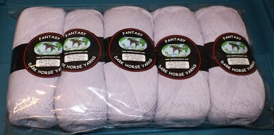 DARK HORSE YARNS DARK HORSE Fantasy Yarn/Nylon Acrylic / pack of 5 sealed/ Pale Orchid #103 500g
