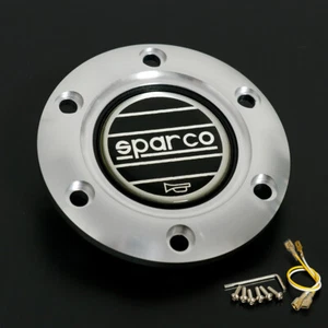 Botón de bocina SPARCO plateado para volantes MOMO OMP NRG SPARCO VERTEX TAKATA - Imagen 1 de 7