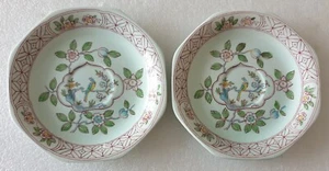 TWO ADAMS CALYX WARE "SINGAPORE BIRD" PATTERN SAUCERS - Picture 1 of 5