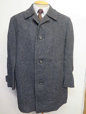 Genuine Harris Tweed Grey Coat Size L 44"  Regular Euro 54 - Image 1 of 4