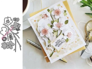 Flower Leaf Branch Set Metal Cutting Die Card Making Scrapbooking Paper Craft UK - Picture 1 of 6