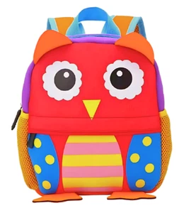 Childrens 3D Owl Neoprene Backpack Durable Lightweight Fun Colorful School Bag - Picture 1 of 14
