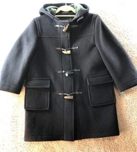 Liliputian Bazaar Best & Co Childs Coat Size 10 Y Navy Blue Wool Hooded Packets - Picture 1 of 12