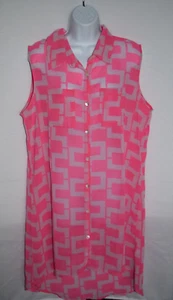 New Gordmans Club z Collection Pink Geometric Swimsuit Tunic Womens Size XL - Picture 1 of 4