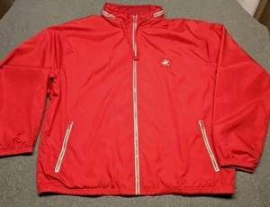 Beverly Hills Polo Club Windbreaker Mens XL Red Zip Up Pockets Hood - Picture 1 of 12