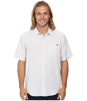 NEW RIP CURL MEN CLIFTON S/S SHIRT MEDIUM SIZE LIGHT GREY code D163 RP$54.50 - Image 1 of 2