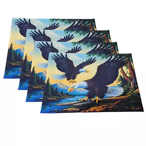 Table Placemats Set of 4 12x16 Washable Place Settings Eagle Kitchen Dining Mats - Picture 1 of 3
