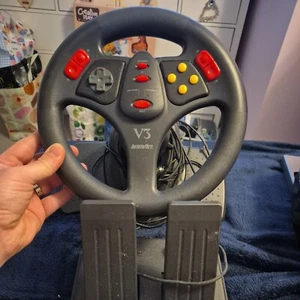 V3 Interact Steering Wheel with Pedals. Driving Game Controller Nintendo 64 N64 - Picture 1 of 4