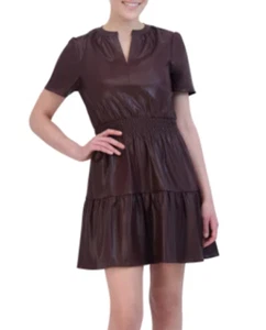 NEW Vigoss Women's Relaxed Fit Midweight Faux Leather Dress Size Medium - Picture 1 of 2