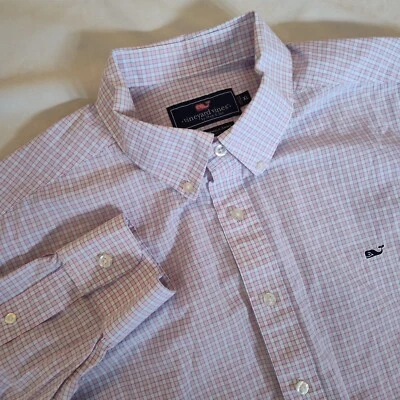 Camisa Vineyard Vines Calce Ajustado Ballena Rosa Cuadros Para Hombre Talla XL Foto 1 de 4