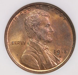 1915 D NGC MS65RD Lincoln Wheat Cent item#P18748 - Picture 1 of 3