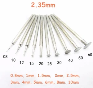 0.8-10mm Diamond Burr Grinding Engraving Bit 2.35mm Shank For Dremel Rotary Tool - Picture 1 of 5