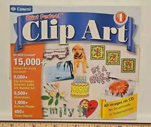 COSMI Print Perfect Clip Art 15,000+ Images Windows 98SE/Me/2000/XP - NEW 2005 - Picture 1 of 14