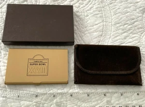 Super Bowl 1984 Tampa Bay Solid Brass Vintage Card Holder Committee of 100 USA - Picture 1 of 11