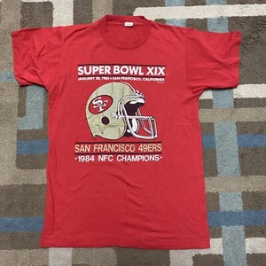 San Francisco 49ers Super Bowl XIX 1985 Shirt Vintage Size Medium Screen Stars - Picture 1 of 6