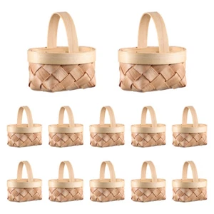 Cesta de madera astillada bebé mimbre para regalos de fiesta mini muñecas cestas - Imagen 1 de 12