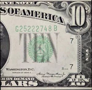 1934A $1 FRN Chicago Crisp Unc Green Seal Fancy Serial Numbers High Grade - Picture 1 of 4