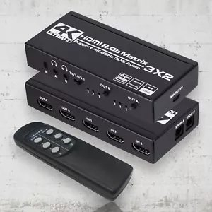 HDMI Matrix 3x2, 4K HDMI Matrix Switch 3 in 2 Out Switcher Splitter Box - Picture 1 of 9