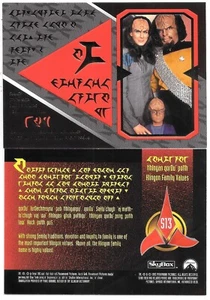 Star Trek Next Generation Season Three Klingon Family Chase Card S13 Skybox 1995 - Picture 1 of 1