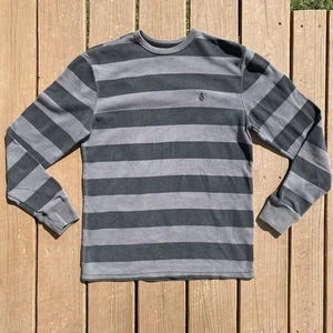Y2k Grey Striped Volcom Long Sleeve - Picture 1 of 7