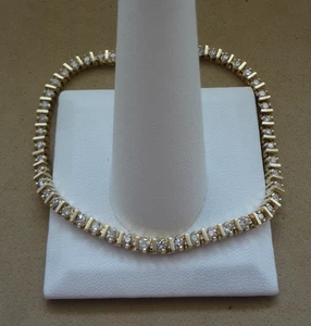 CLASSIC 10K YG .94 CTW ROUND DIAMOND TENNIS BRACELET - Picture 1 of 6