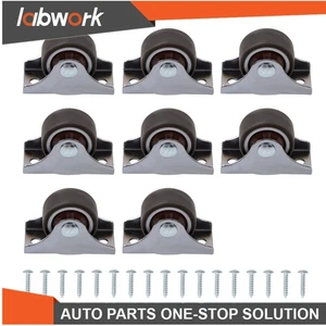 Labwork 8 Pcs Low Profile Caster Wheel Non Swivel 1 Inch Mini Caster Wheels - Picture 1 of 12