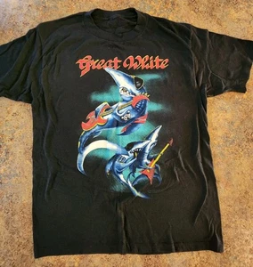 Vintage Authentic 1989 Great White Band Tour Single Stitch T-Shirt 2-seitig Gr. L - Bild 1 von 12